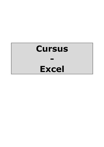 Kaft van Opleiding Excel